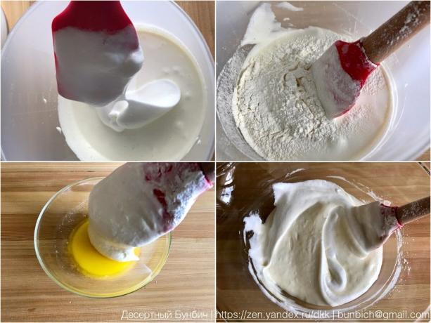 Proces přidávání mouky a másla