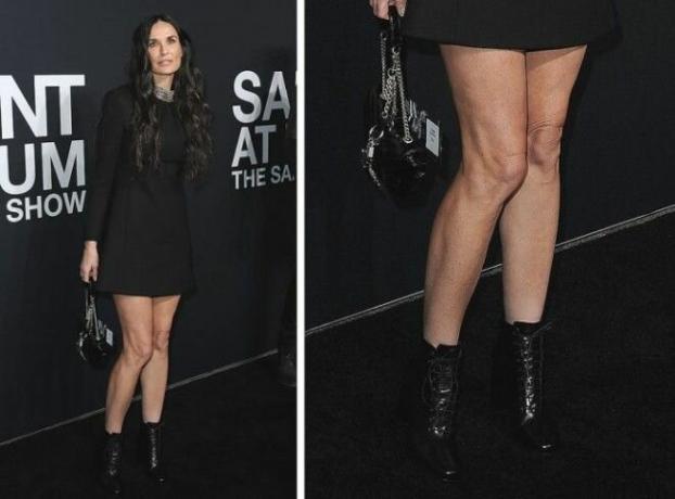 Na fotografii Demi Moore. Myslíte si, že její nohy vypadají špatně? I - ne!