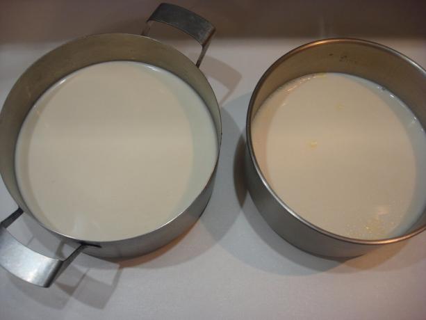 Vyfotit autorem (vpravo mléka z termosky na levé straně tlakové hrnce)