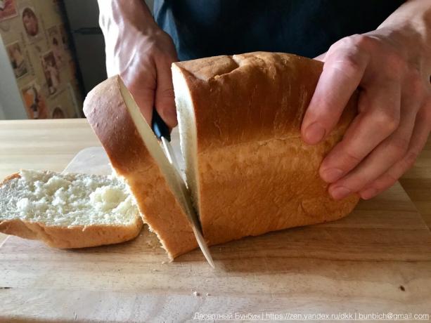 Krajíc chleba tloušťkou ideál 2 cm.